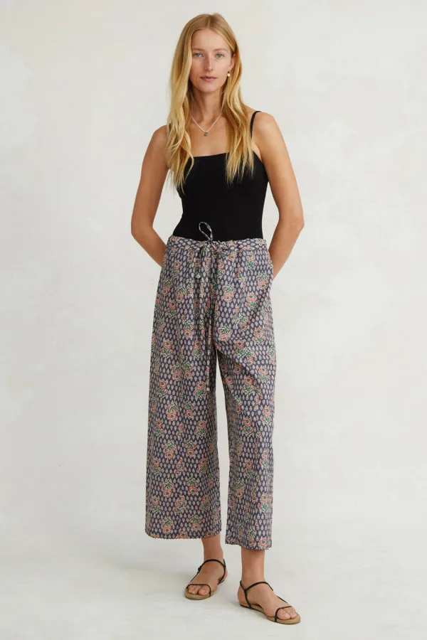 Chan Luu Bottoms^Alice Block Print Drawstring Pant Blue Mix