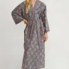 Chan Luu Loungewear^Alice Block Print Floral Robe Blue Mix