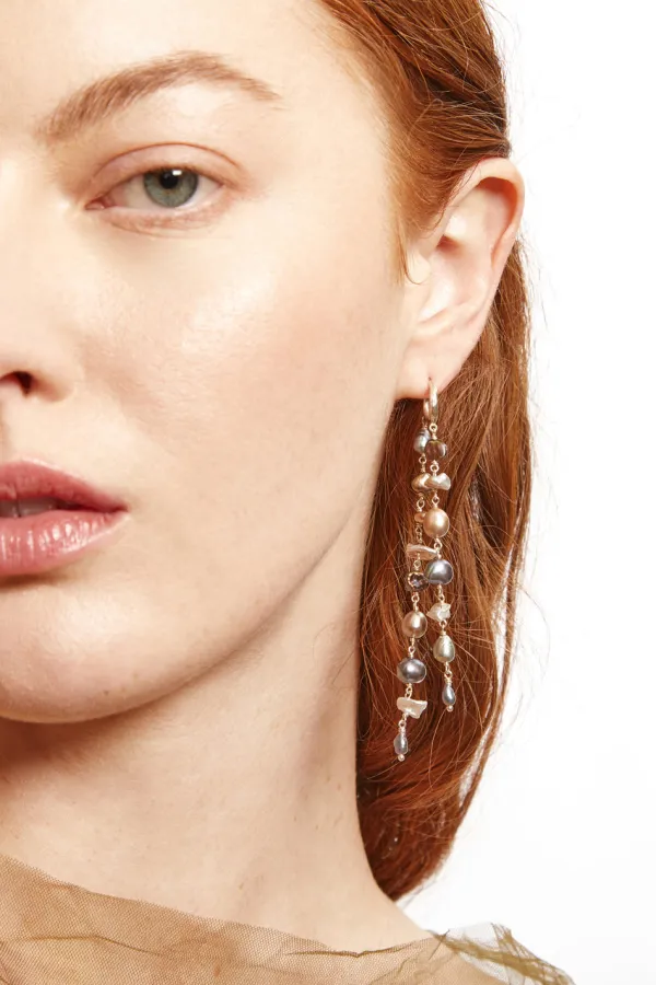 Chan Luu Earrings^Bali Waterfall Earrings Peacock Mix