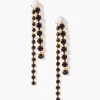Chan Luu Earrings^Black Crystal And Gold Duo Earrings
