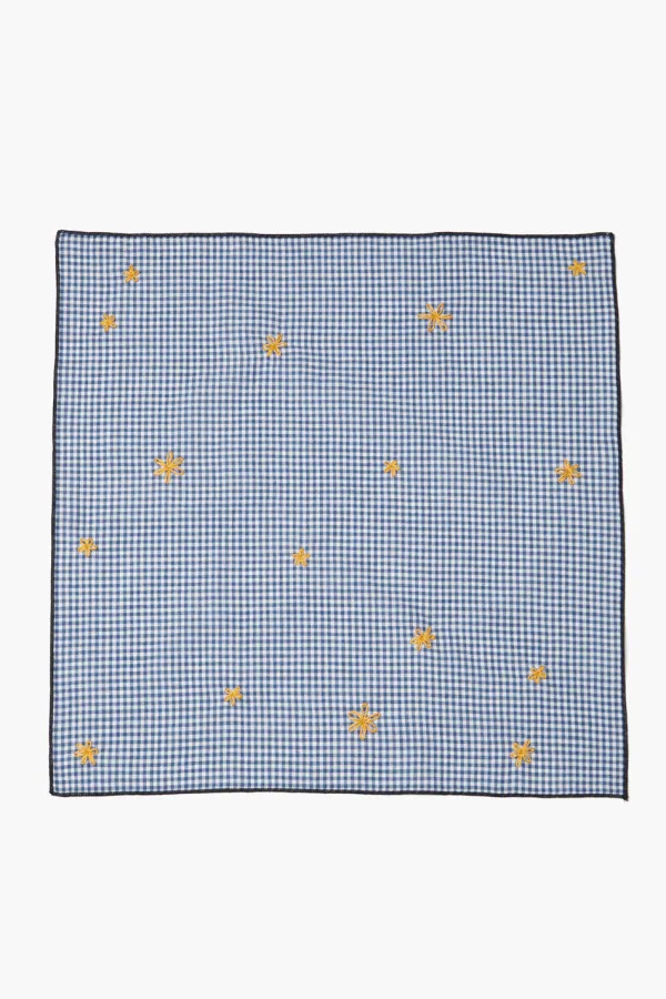 Chan Luu Napkins^Blue Gingham Embroidered Napkin Set