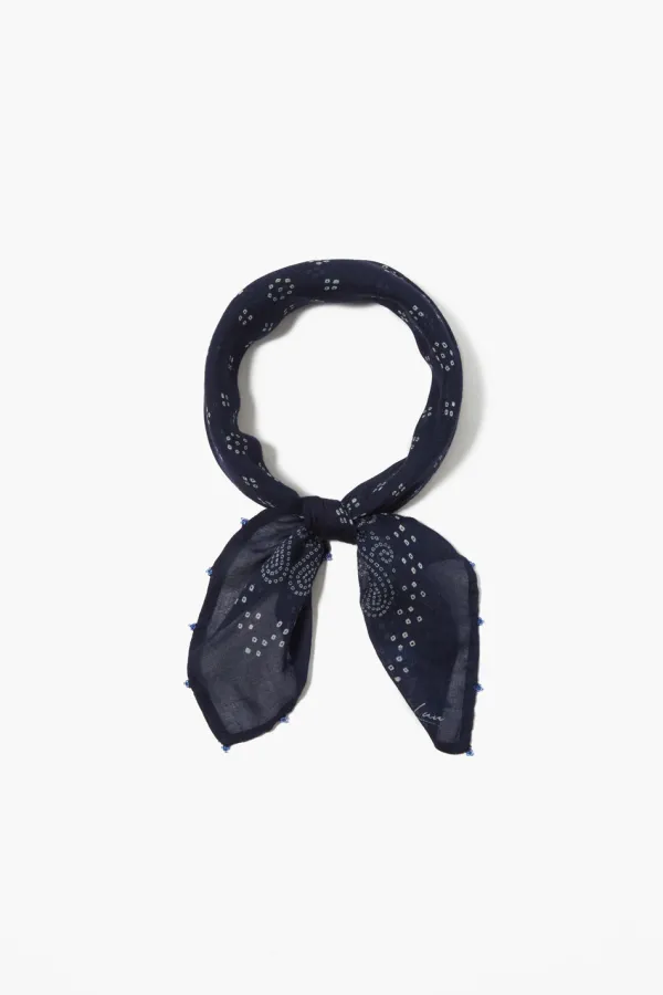 Chan Luu Bandanas^Dotted Paisley Bandana Blue