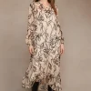 Chan Luu Dresses^Eloise Abstract Floral Dress Eggshell