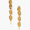 Chan Luu Earrings^Falling Leaf Tiered Earrings White Pearl