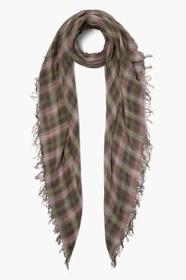 Chan Luu Scarves^Forest Plaid Cashmere And Silk Scarf