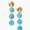 Chan Luu Earrings^Four Tiered Coin Earrings Turquoise