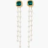 Chan Luu Earrings^Geneva Tiered Pearl Earrings Emerald