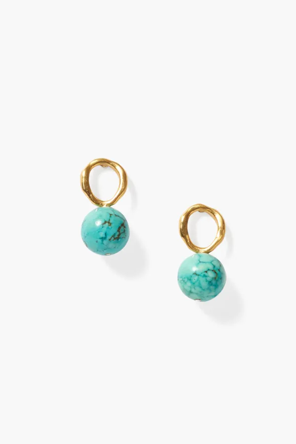 Chan Luu Earrings^Globe Stud Earrings Turquoise