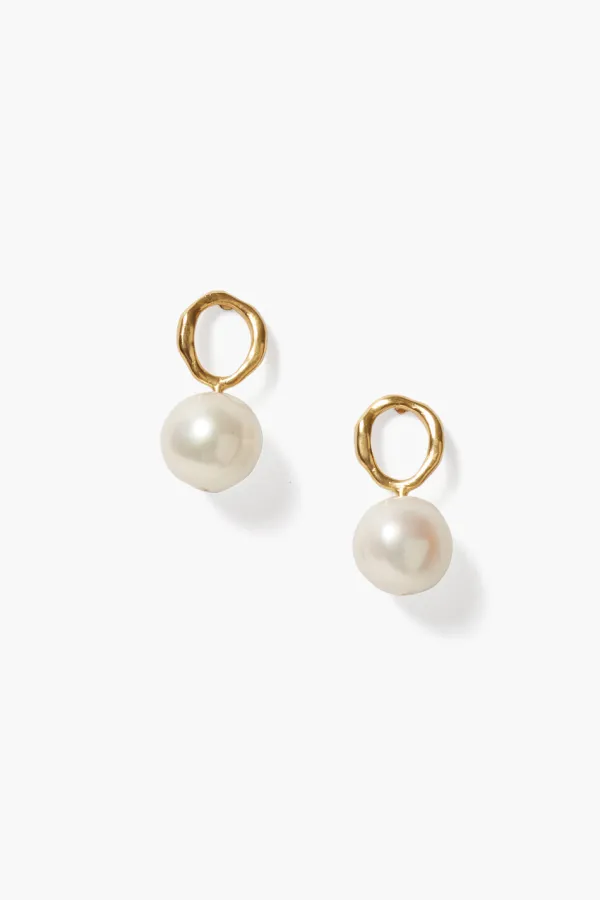 Chan Luu Earrings^Globe Stud Earrings White Pearl