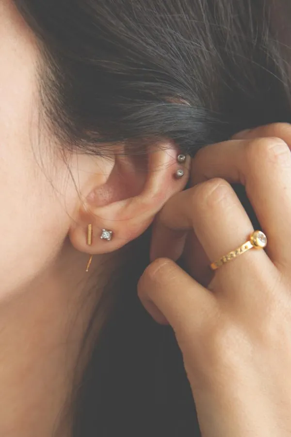 Chan Luu Earrings^Gold Bar And Hook Earrings