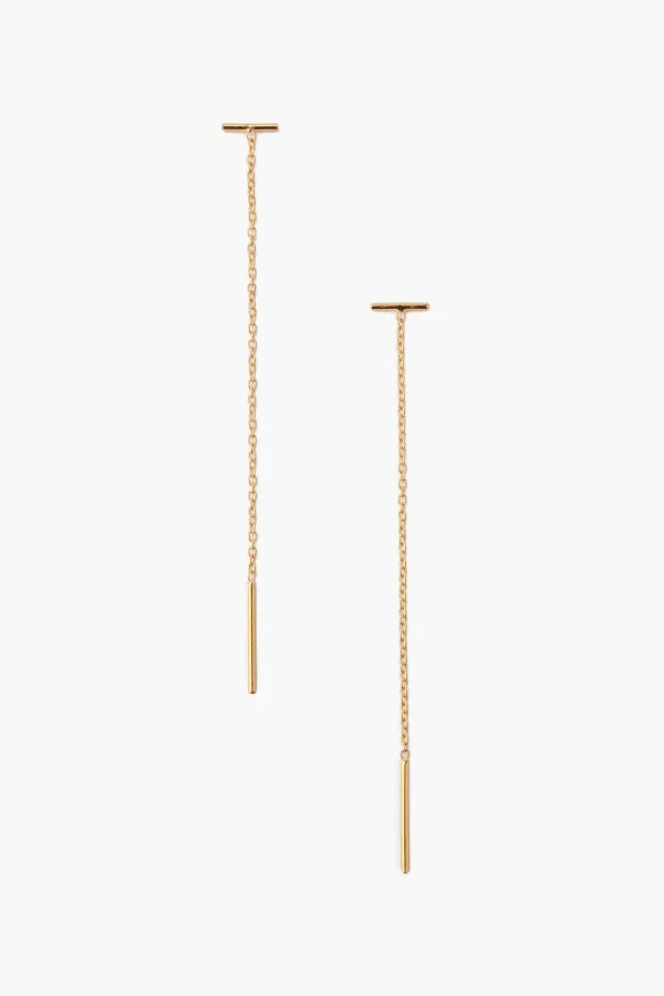 Chan Luu Earrings^Gold Bar Chain Thread Earrings