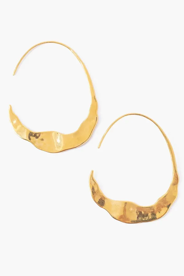 Chan Luu Earrings^Gold Crescent Moon Hoops