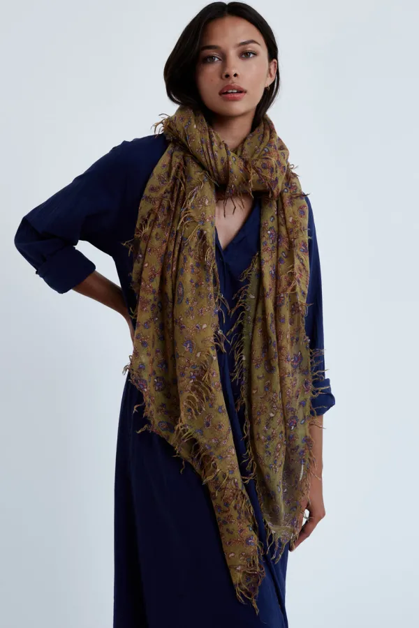Chan Luu Scarves^Grass Roots Paisley Cashmere And Silk Scarf
