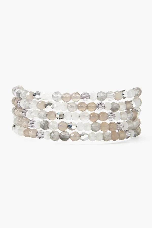 Chan Luu Bracelets^Grey Onyx And Crystal Naked Wrap Bracelet