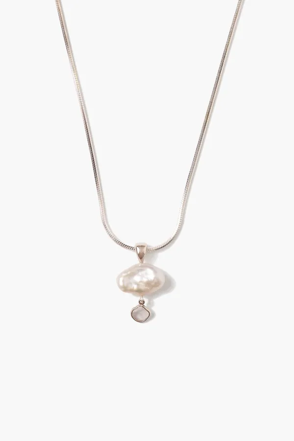 Chan Luu Necklaces^Hilo Pearl And Diamond Necklace Silver
