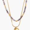 Chan Luu Necklaces^Iolite And Gold Double Layer Necklace