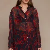 Chan Luu Tops^Jodie Floral Button Down Blouse Sapphire