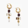 Chan Luu Earrings^Jolie Hoop Earrings Smoky Quartz Mix
