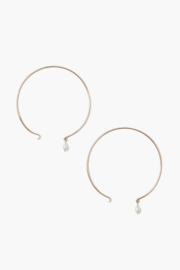 Chan Luu Earrings^14K Belle Hoop Earrings Maxi White Pearl
