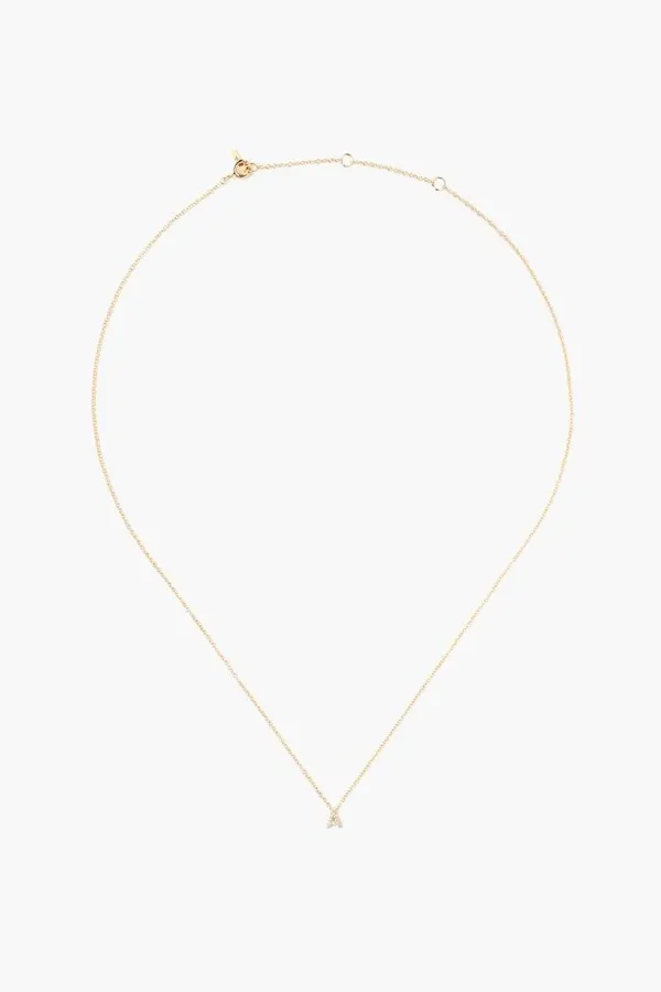 Chan Luu Necklaces^14K Gold And White Diamond Initial Necklace