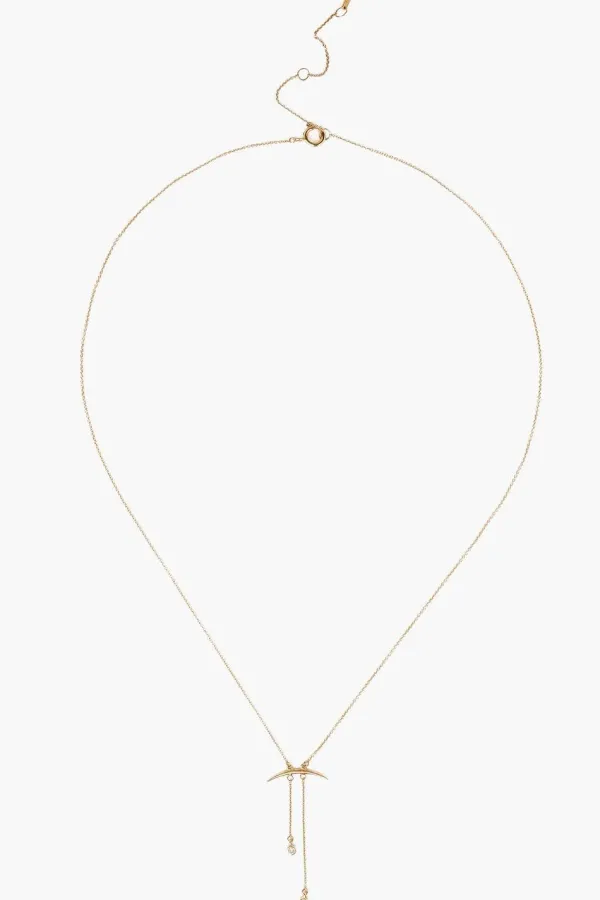 Chan Luu Necklaces^14K Gold Diamond Lariat Horn Necklace