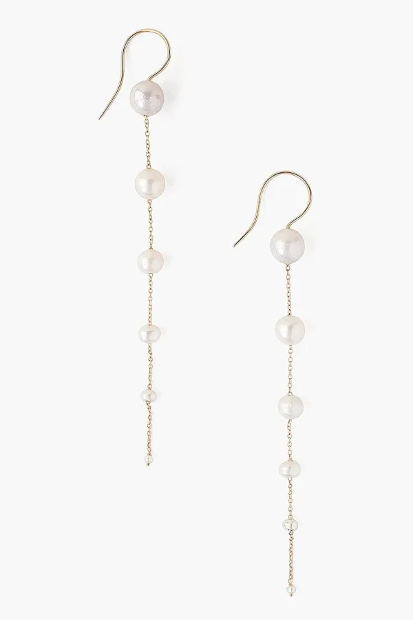 Chan Luu Earrings^14K Graduated White Pearl Earrings