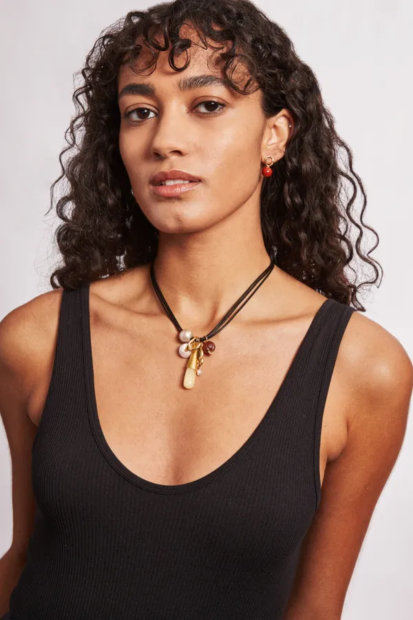Chan Luu Necklaces^Madrid Charm Necklace Black Mix
