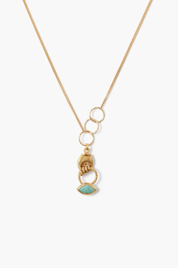 Chan Luu Necklaces^Mano Evil Eye Charm Necklace Turquoise