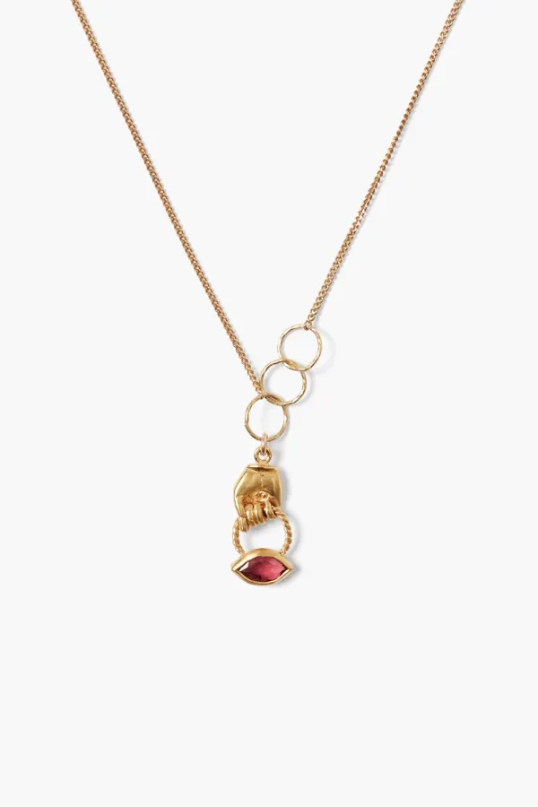 Chan Luu Necklaces^Mano Evil Eye Charm Necklace Garnet