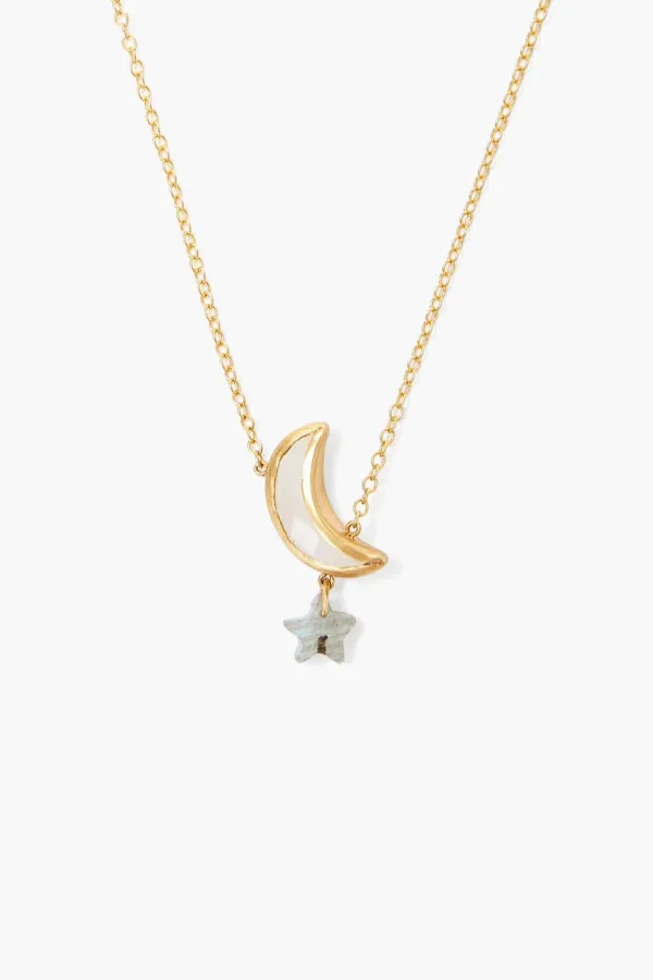 Chan Luu Necklaces^Moon And Star Necklace Labradorite