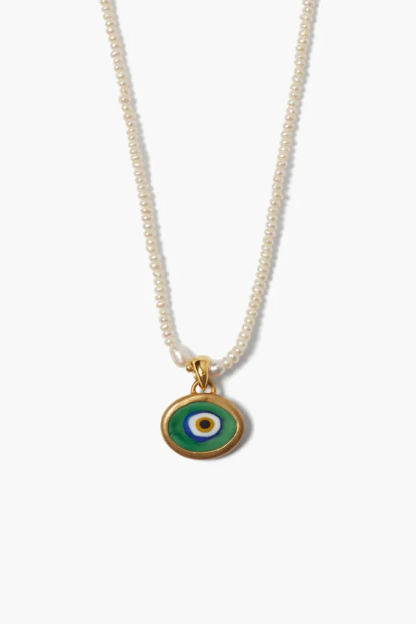 Chan Luu Necklaces^Mya Evil Eye Necklace White Pearl