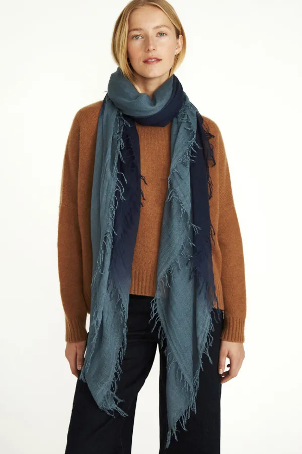 Chan Luu Scarves^Pageant Blue Dip-Dyed Cashmere And Silk Scarf