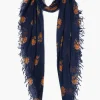 Chan Luu Scarves^Pageant Blue Hibiscus Floral Cashmere And Silk Scarf