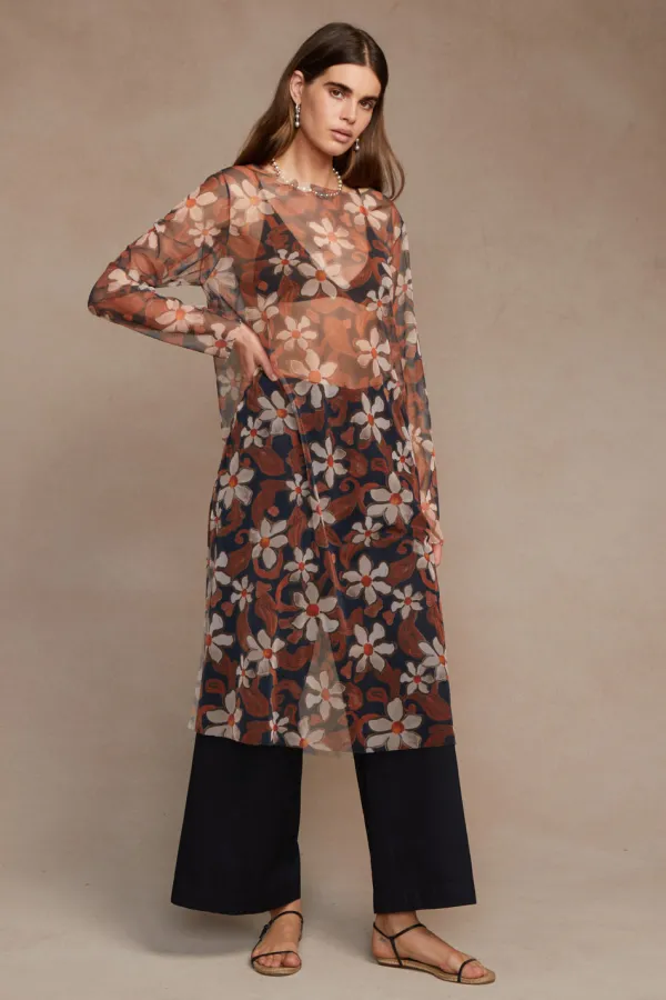 Chan Luu Dresses^Paulina Printed Mesh Tunic Sapphire