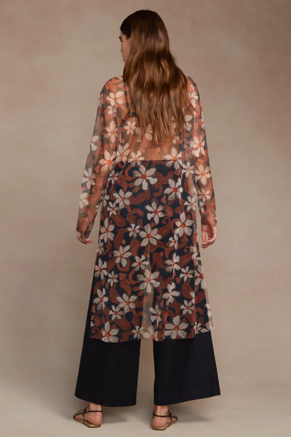 Chan Luu Dresses^Paulina Printed Mesh Tunic Sapphire