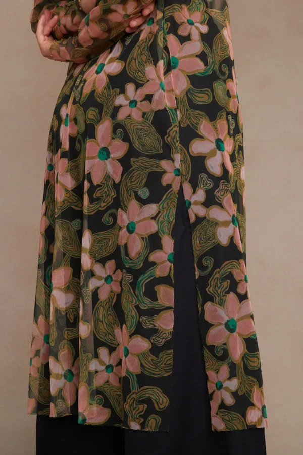 Chan Luu Dresses^Paulina Printed Mesh Tunic Black