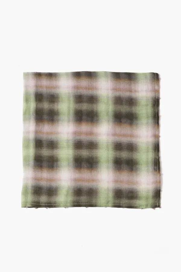 Chan Luu Bandanas^Plaid Print Bandana Dark Forest