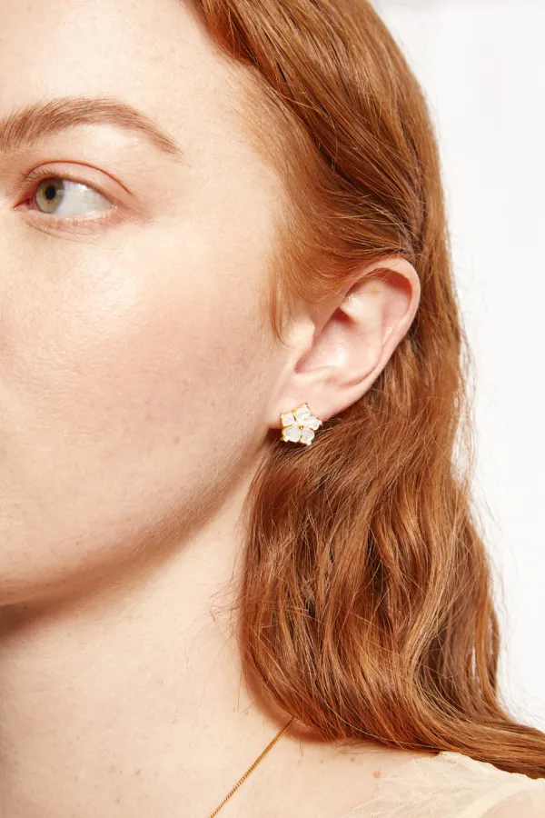 Chan Luu Earrings^Plumeria Stud Earrings White Mop