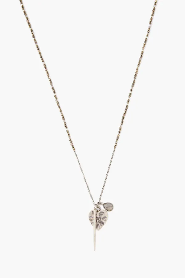 Chan Luu Necklaces^Pyrite And Heart Charm Necklace