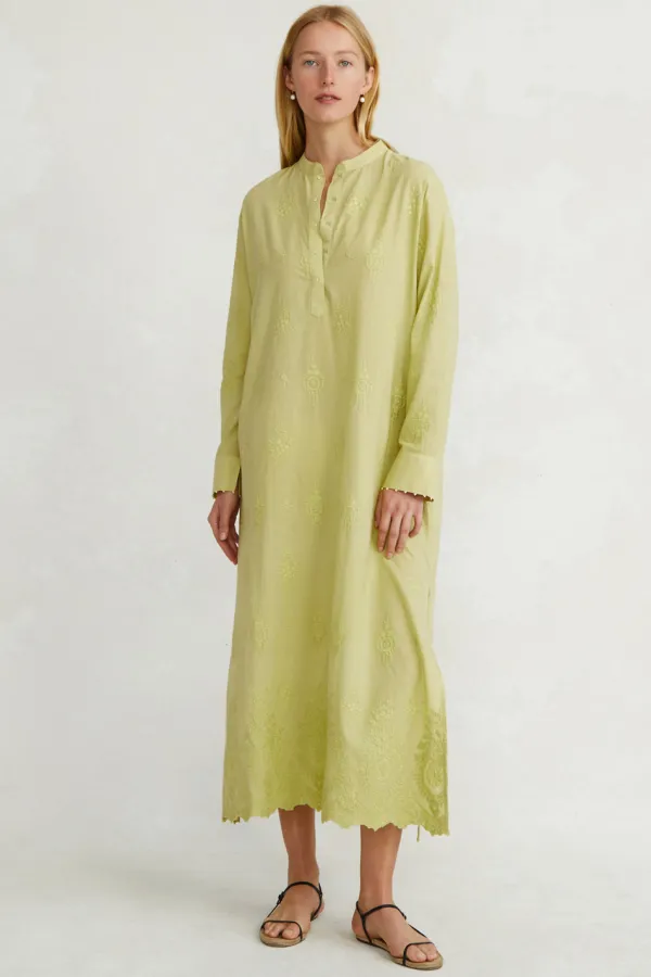 Chan Luu Dresses^Saman Embroidered Dress Green