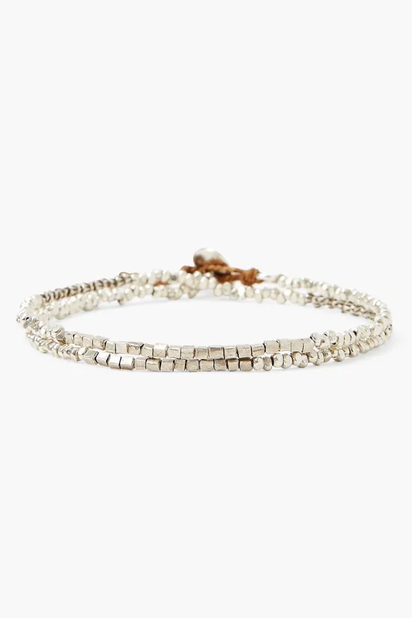 Chan Luu Bracelets^Silver Cube Wrap Bracelet