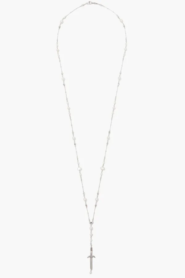 Chan Luu Necklaces^Silver Dagger And White Pearl Necklace