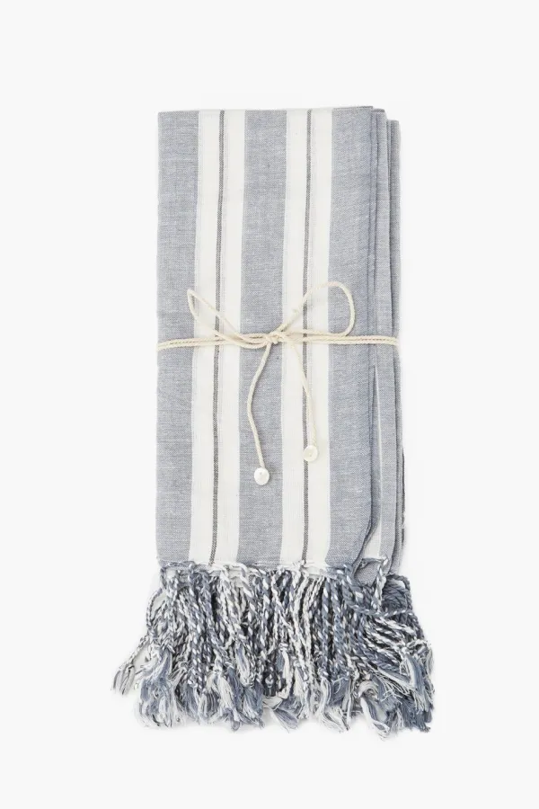 Chan Luu Napkins^Stone Wash Tasseled Kitchen Towel Set