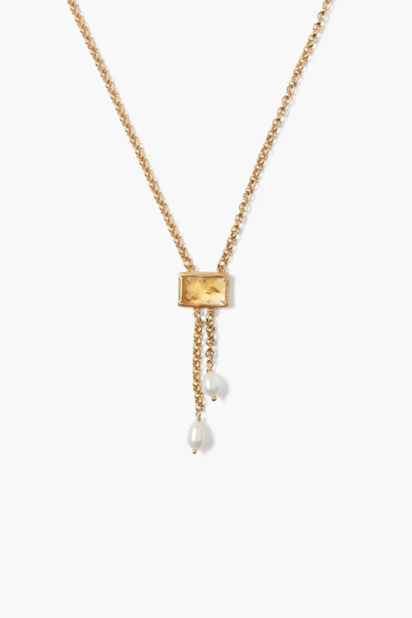 Chan Luu Necklaces^Tab Pearl Drop Necklace Citrine
