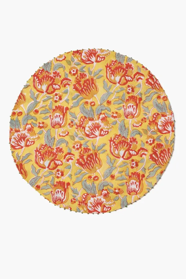 Chan Luu Placemats^Tangerine Reversible Block Print Placemat Set