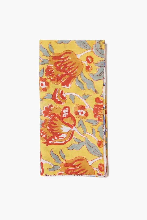 Chan Luu Napkins^Tangerine Reversible Block Print Napkin Set