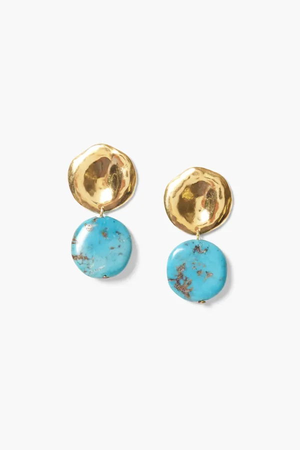 Chan Luu Earrings^Tiered Coin Earrings Turquoise