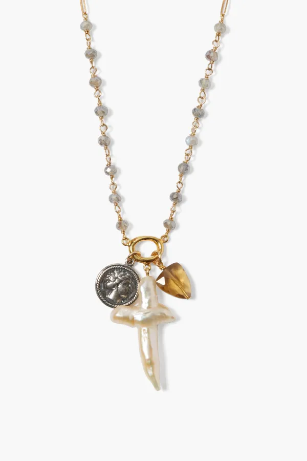 Chan Luu Necklaces^Tulum Charm Necklace Labradorite Mix