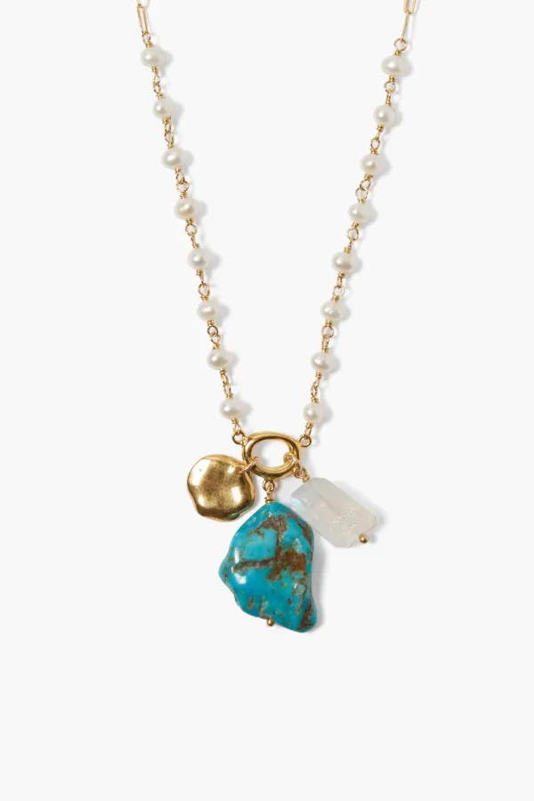 Chan Luu Necklaces^Tulum Charm Necklace White Pearl Mix