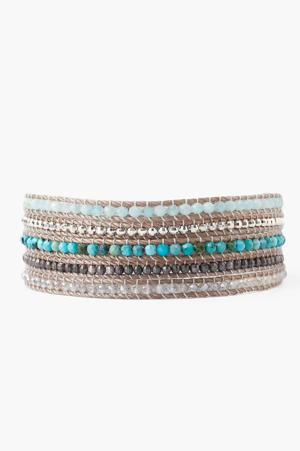 Chan Luu Bracelets^Turquoise Mix Wrap Bracelet On Sand Cord